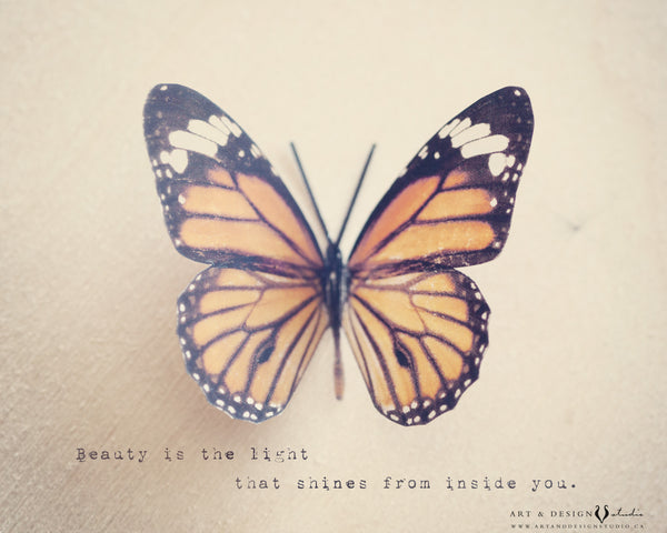 Beauty is the Light Butterfly Image and Quote